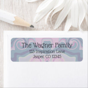 Étiquette Blue Purple Abstrait Swirl Inspirivity