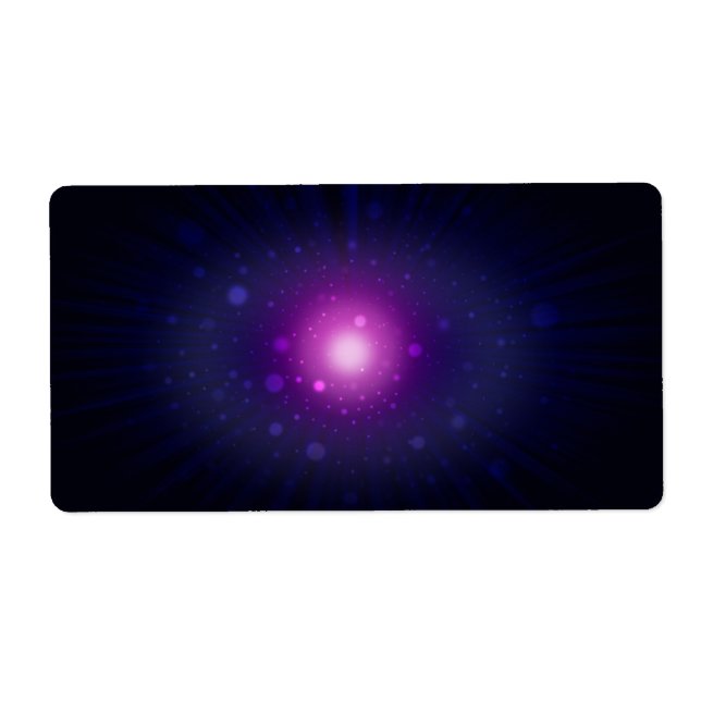 Étiquette Blue Purple Space Galaxy étoiles Abstrait (Devant)