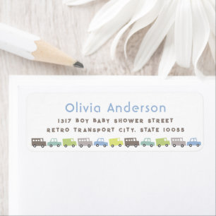 Étiquette Blue Retro Boys Toys Amusants Adresse anniversaire