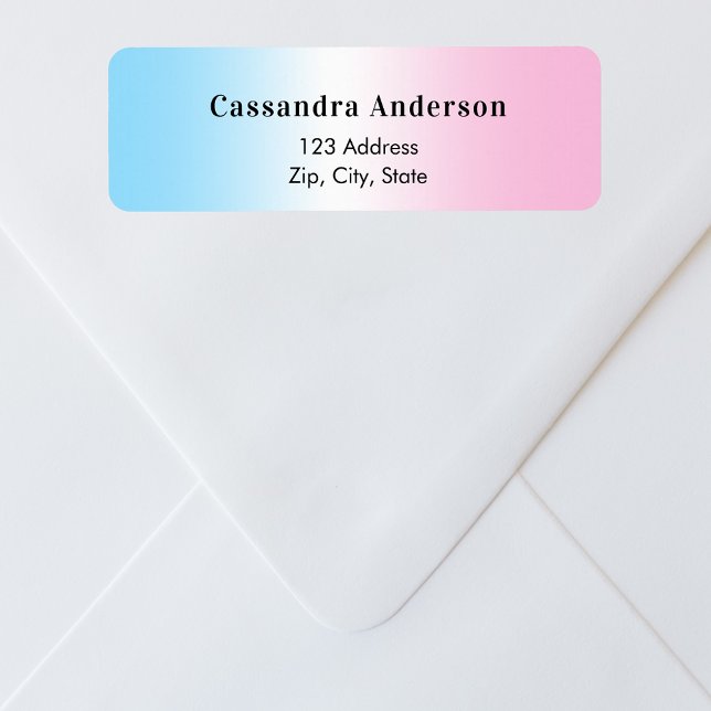 Étiquette Blue rose genre révéler baby shower adresse de ret (Créateur téléchargé)