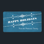Étiquette Blue Slanted Chalkboard Holiday Labels<br><div class="desc">Elegant and stylish Slanted Chalkboard Holiday Labels in royal blue featuring an art deco border and a trendy chalkboard look background. These chic and trendy holiday labels are easy to customize with a customized Christmas greeting and would make great gift tags. Click "Customize It" for more personalization options.</div>