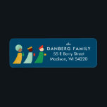 Étiquette Blue Three Wise Men Christmas Retourner l'adresse<br><div class="desc">Une illustration moderne des trois sages hommes ornent ces étiquettes d'adresse de retour faciles à customiser pour simplifier l'envoi de votre carte de vacances.</div>