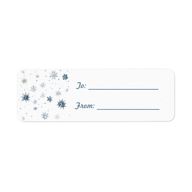 Étiquette Blue White Snowflakes Christmas  (Devant)