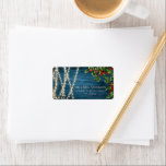 Étiquette Blue Wood Lights Rustic Christmas Mariage Adresse<br><div class="desc">Le Mariage de Noël rustique s'illumine en bois bleu Étiquette de adresse. Complétez le charme rustique de vos invitations de mariage avec nos étiquettes d'adresse de retour Mariage Rustic Blue Wood String Lights. Conçus pour correspondre parfaitement à votre suite d'invitation, ces étiquettes apportent une touche d'élégance à votre correspondance. L'arrière...</div>