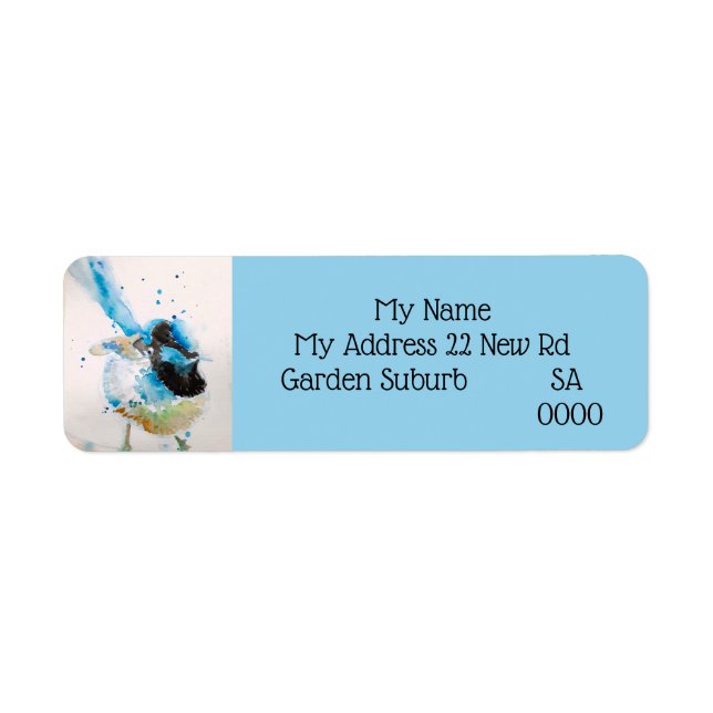 Étiquette Blue Wren Australian Bird Return Address Labels (Devant)