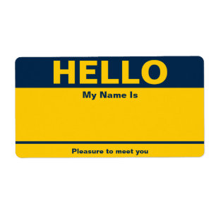 Étiquette Blue Yellow Name Tag - Label