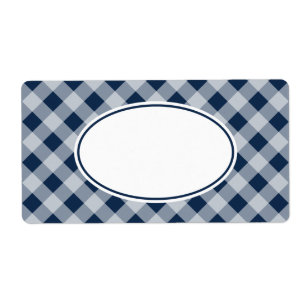 Étiquette Blueberry Navy Gingham Kitchen Gift Tag Labels