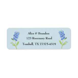 Étiquette Bluebonnets Texas State Flowers Lupine Blue