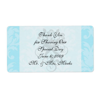 Étiquette blues doux adorable damas