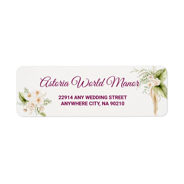 Étiquette Blush Floral Gold Geometric wedding address  (Devant)