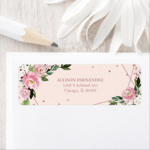 Étiquette Blush Floral Quinceañera