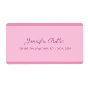 Étiquette Blush Pink Calligraphy Script Elegant Livraison