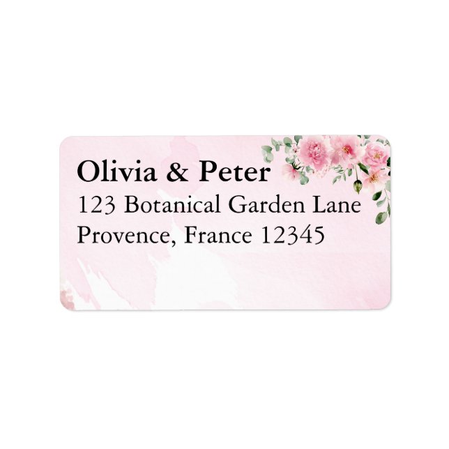 Étiquette Blush Pink Floral Return Address Label (Devant)
