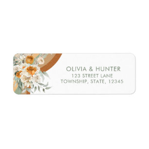 Étiquette Bohemian Modern Terracotta Mariage Adresse de reto