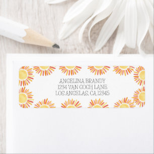 Étiquette Boho 1ère fête d'anniversaire Sunshine Watercolor