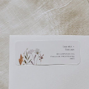 Étiquette Boho Automne Fleur sauvage Adresse de retour simpl