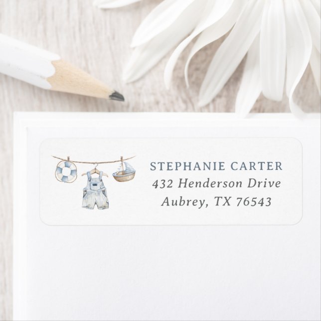 Étiquette Boho Baby Clothes Baby shower garçon Adresse de re (En situation)