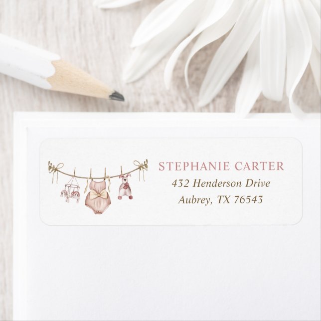 Étiquette Boho Baby Clothes Baby shower garçon Adresse de re (En situation)