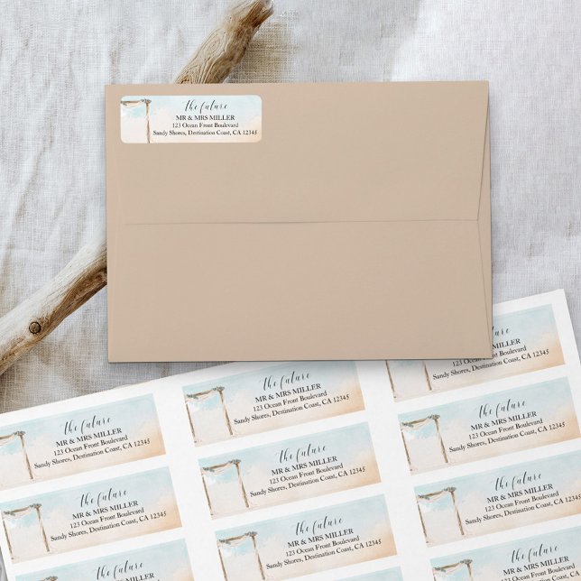 Étiquette Boho Beach l'avenir M et Mme Retour Adresse (Créateur téléchargé)