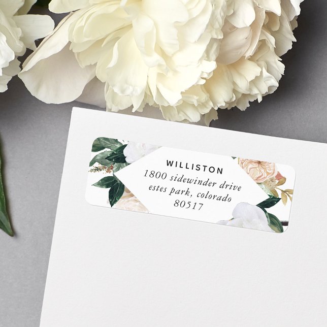 Étiquette Boho Blooms Aquarelle Florale Adresse de retour (Créateur téléchargé)