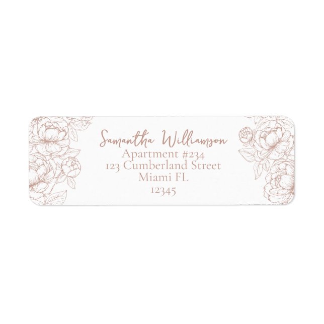 Étiquette Boho Blush rose moderne Mariage Adresse de retour (Devant)