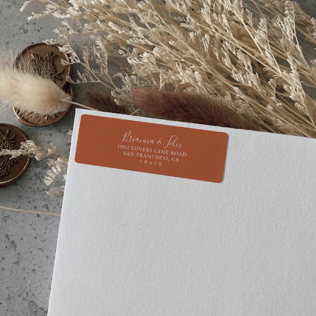 Étiquette Boho Botanique Mariage d'automne Adresse de retour (Créateur téléchargé)