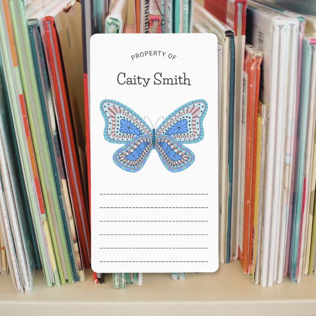 Étiquette Boho Butterfly property of  (Créateur téléchargé)