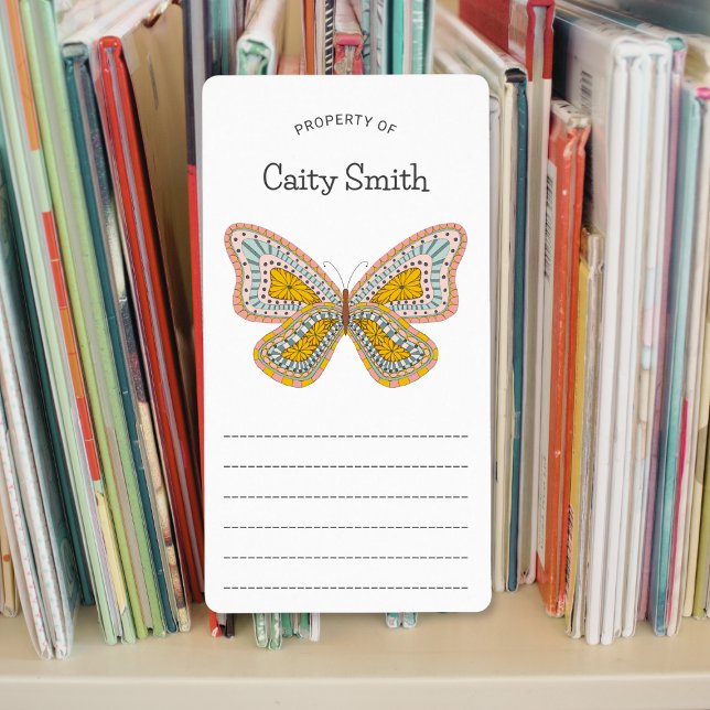 Étiquette Boho Butterfly, propriété de (Créateur téléchargé)