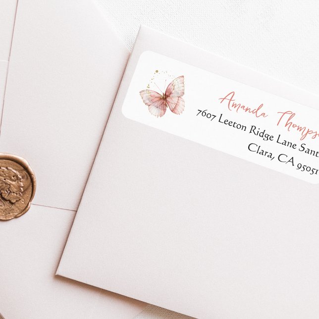 Étiquette Boho Butterfly Wildflower Floral Girl Baby Shower (Créateur téléchargé)