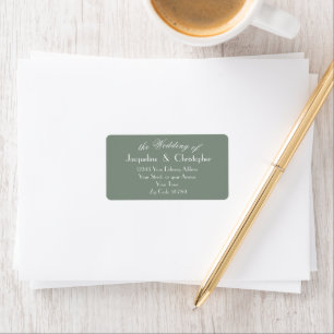 Étiquette Boho Chic Elegant Sage Green Adresse du Mariage