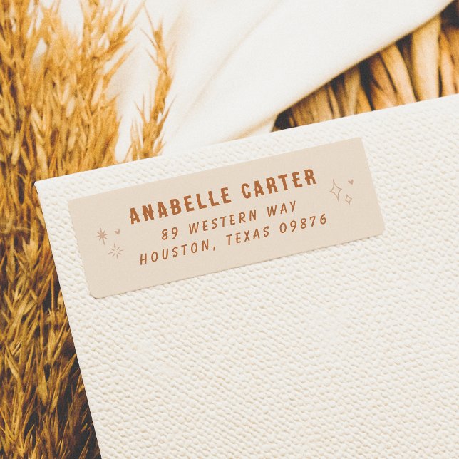 Étiquette Boho Chic Étincelles Nom et Adresse de Retour (Return Address Label Mock-up)