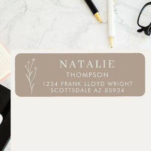 Étiquette Boho Chic Mushroom Brown Adresse de retour