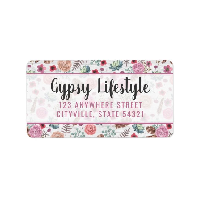 Étiquette Boho Chic Rustique Flèche Plume Aquarelle Bohémien (Devant)