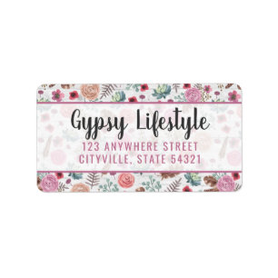 Étiquette Boho Chic Rustique Plumes Arrière Bohème