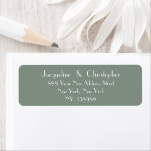Étiquette Boho Chic Sage Green Mariage Adresse de retour