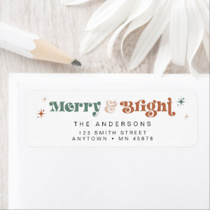 Étiquette Boho Christmas Return Adresse Label Holiday Retro