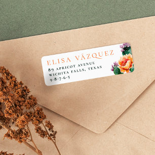 Étiquette Boho Désert Cactus & Fleurs Adresse de Retour