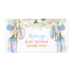 Étiquette Boho Dream Catcher Bouteille d'eau Merci cadeau