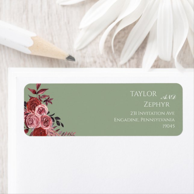 Étiquette Boho Fleur sauvage Beige Wedding RSVP Return Adres (En situation)
