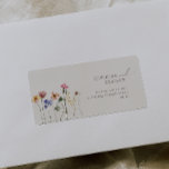 Étiquette Boho Fleur sauvage Beige Wedding RSVP Return Adres<br><div class="desc">Cette étiquette d'adresse de retour RSVP de mariage beige fleur sauvage de sauce est parfaite pour votre mariage d'été d'arc-en-ciel de sauce boho simple et fantaisiste. Les fleurs aux couleurs rose, jaune, orange et or, qui donnent à ce produit l'impression d'un élégant jardin vintage minimaliste de printemps hippie. Le design...</div>