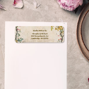 Étiquette Boho Fleur sauvage d'automne Mariage botanique