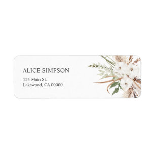 Étiquette Boho Green Pampa Grass Mariage