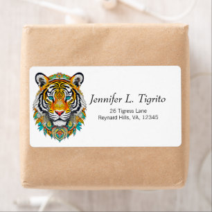 Étiquette Boho Hippie Chic Floral Année du Tigre