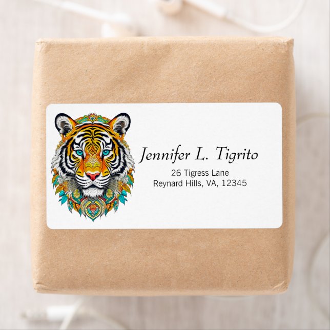Étiquette Boho Hippie Chic Floral Année du Tigre (En situation)