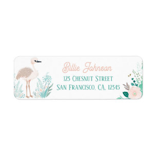 Étiquette Boho Mint Green Ostrich Retourner l'adresse Étique