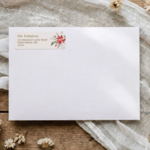 Étiquette Boho Noël Élégant Bois Adresse de Retour