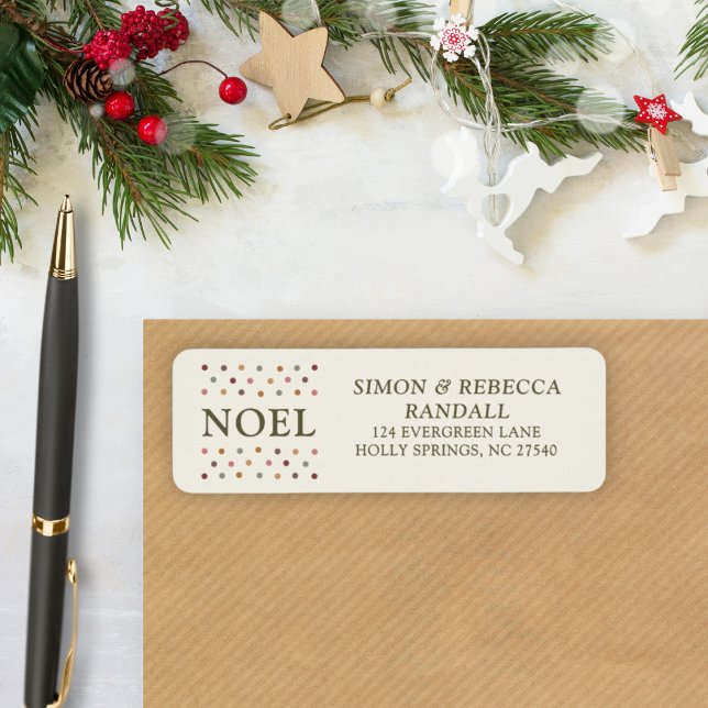 Étiquette Boho Noel Rustic Farmhouse Simple Christmas  (Perfect blend of festive, farmhouse, and personal for your Christmas mail this season.)