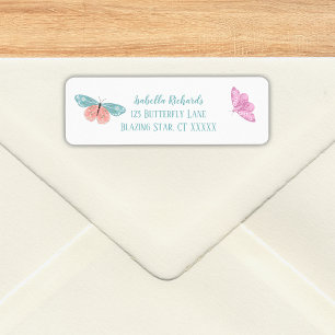 Étiquette Boho Papillons Floraux Magnifiques