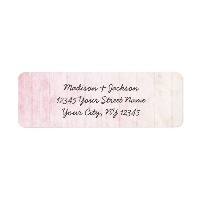 Étiquette Boho Pastel Wood Grain Mariage Adresse de retour (Devant)