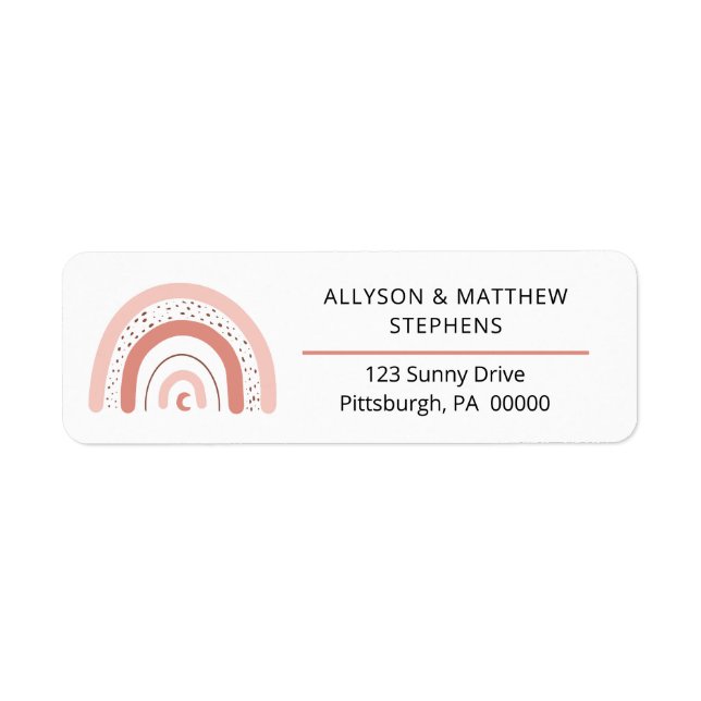 Étiquette Boho Rainbow Girl Baby shower Adresse de retour La (Devant)